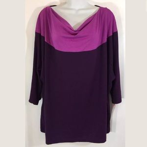 NEW Merona Two Tone Violet/Purple Top Sz 1